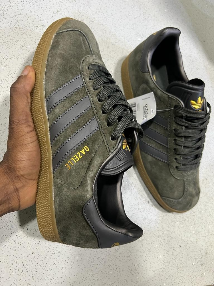 Adidas Gazelle Sneakers in Olive Suede