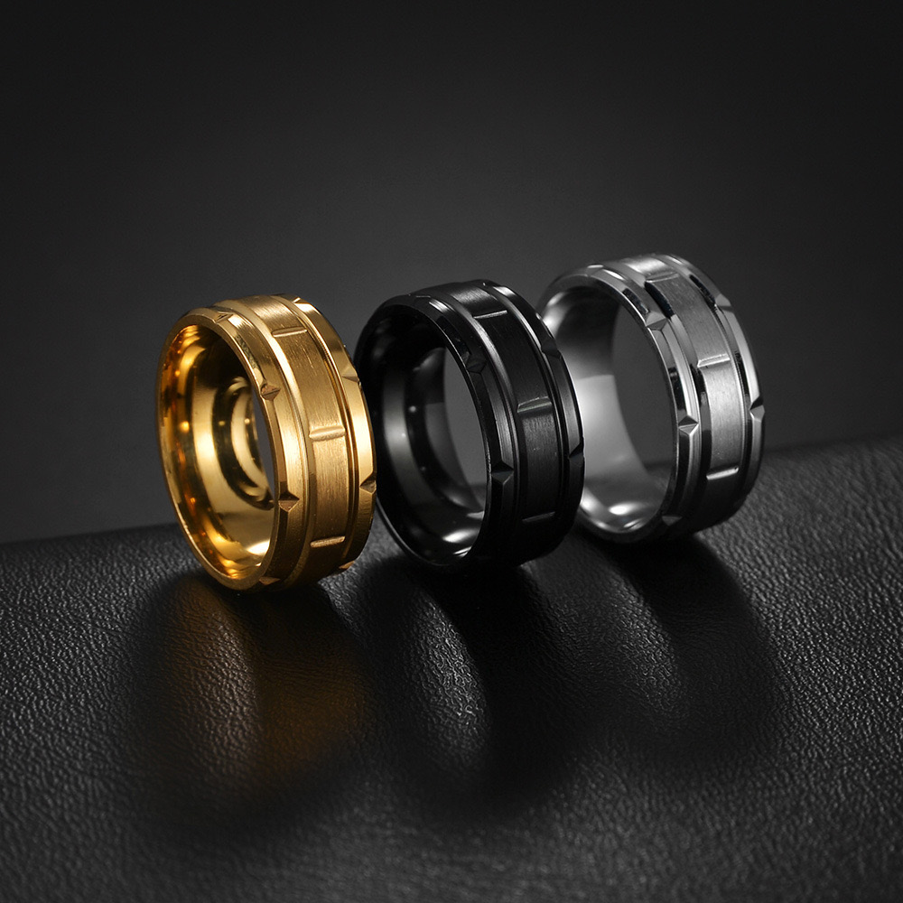 Faux Dented Male Ring 